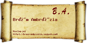 Brém Ambrózia névjegykártya